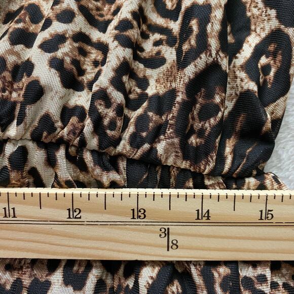 Siren Lily‎ Leopard Print Maxi Tiered Dress Women Size XL Brown Boho Lagenlook - Picture 11 of 12